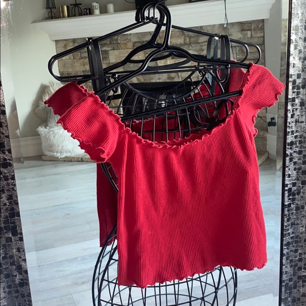 Red Off The Shoulder Top